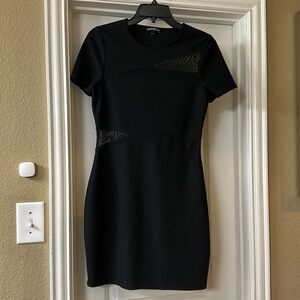 Express Short‎ Sleeve Mesh Cutout
Black Dress//Size 8// LBD